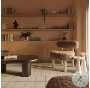 Carmel Dark Taupe Vegan Shearling Accent Chair