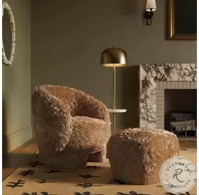 Kiki Dark Taupe Vegan Shearling Accent Chair