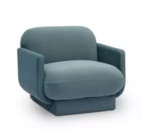 Azalea Powder Blue Performance Velvet Upholstered Accent Chair