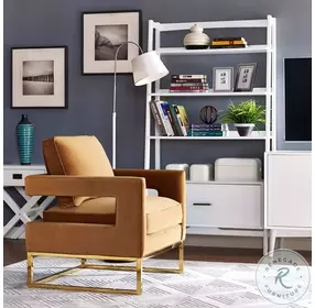 Avery Cognac Velvet Chair