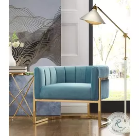 Magnolia Sea Blue and Gold Chair