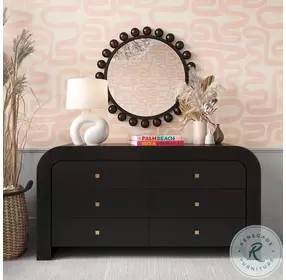 Hump Black 6 Drawer Dresser