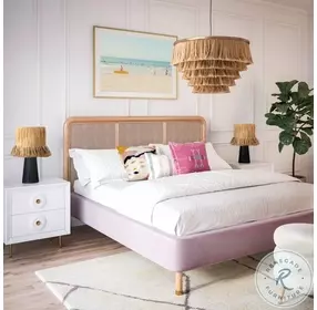 Kavali Blush King Upholstered Panel Bed