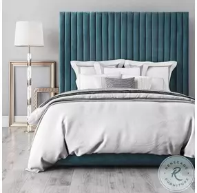 Arabelle Sea Blue Queen Upholstered Platform Bed