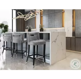 Hart Grey Velvet Counter Height Stool
