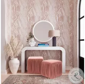 Baria White Wooden Mirror