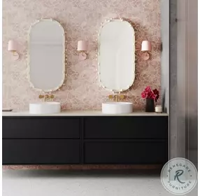 Bubbles Ivory Large Oval Wall Mirror