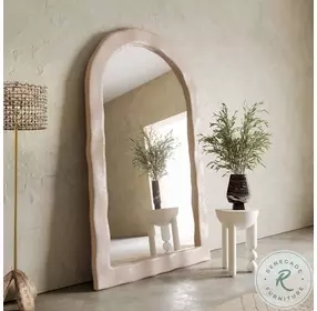 Kaia Cream Textured Floor Mirror