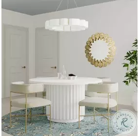 Kali White 55" Round Dining Table