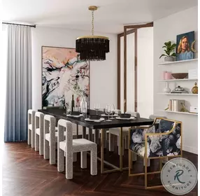 Atara Floral Velvet Gold Chair