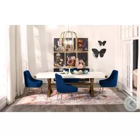 Beatrix Navy Velvet Side Chair