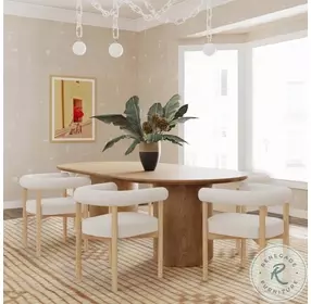 Brandy Natural Ash Wood Oval Dining Table