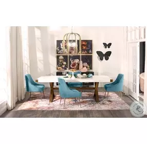 Beatrix Sea Blue Velvet Side Chair