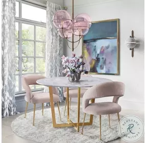 Rocco Blush Velvet Dining Chair