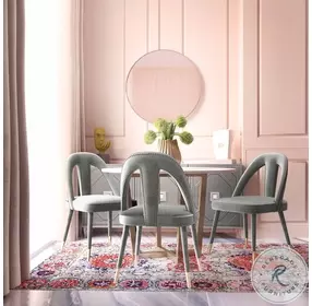 Petra Light Grey Velvet Side Chair
