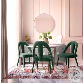 Petra Forest Green Velvet Side Chair