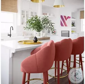 Myla Salmon Swivel Counter Height Stool