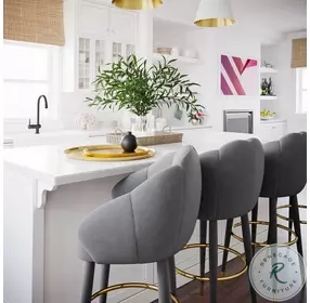 Myla Light Grey Swivel Counter Height Stool