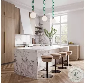 Astro Cafe Au Lait Woven Vegan Leather Adjustable Swivel Stool