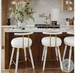 Juniper White Vegan Leather Counter Height Stool
