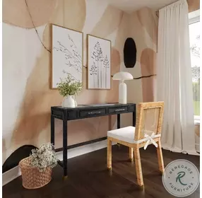 Amara Charcoal Rattan Desk