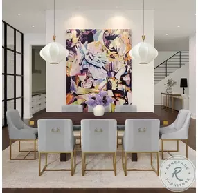 Lisa Grey Pleated Velvet Dining Chair