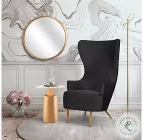 Julia Black Velvet Wingback Chair by Inspire Me Home Decor