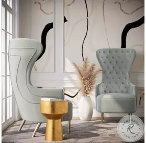 Jezebel Grey Velvet Wingback Chair by Inspire Me Home Decor