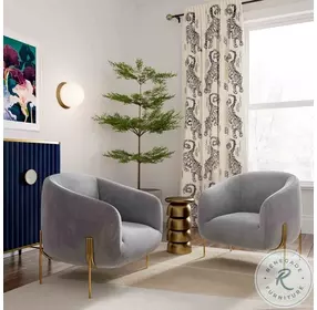 Kandra Grey Velvet Accent Chair by Inspire Me Home Decor