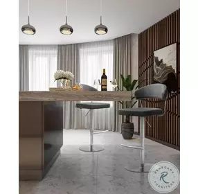 Cosmo Grey Stainless Steel Adjustable Swivel Bar Stool
