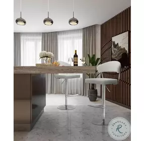 Cosmo Light Gray Steel Adjustable Swivel Bar Stool