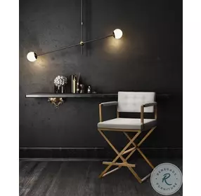 Director White Gold Steel Counter Height Stool