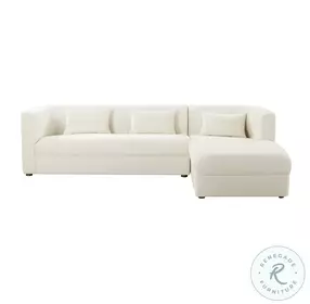 Callie Cream Velvet RAF Sectional