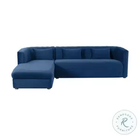 Callie Navy Velvet LAF Sectional