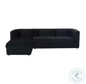 Callie Black Velvet LAF Sectional
