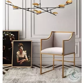 Atara Cream Velvet Gold Chair