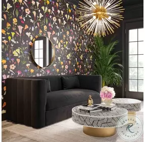 Callie Black Velvet Sofa