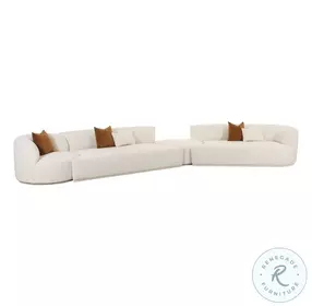 Fickle Cream Boucle 4 Piece Modular RAF Sectional