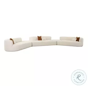 Fickle Cream Boucle 5 Piece Modular Sectional