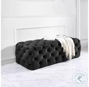 Kaylee Jumbo Black Velvet Ottoman