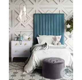 Queen Grey Velvet Storage Ottoman