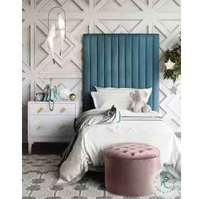 Queen Blush Velvet Storage Ottoman