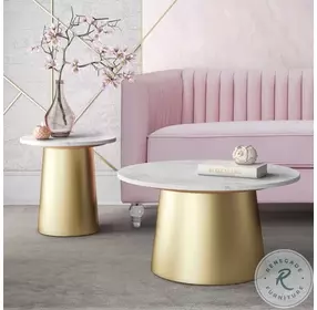 Bleeker Marble and Brushed Gold Cocktail Table
