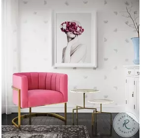 Magnolia Rose Pink Velvet Chair