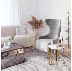 Aya Gold Marble Side Table by Inspire Me Home Decor