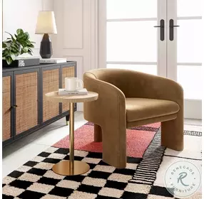 Fiona Gold and Natural Marble Side Table