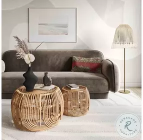 Azrina Natural Rattan Nesting Tables
