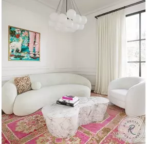 OC44152 White Slab Marble Coffee Table