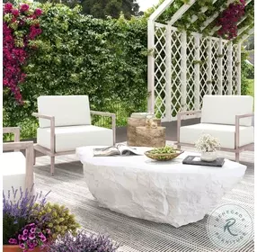 Crag White Concrete Coffee Table