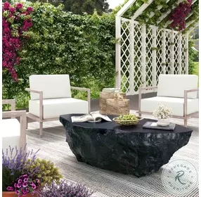 Crag Black Concrete Coffee Table